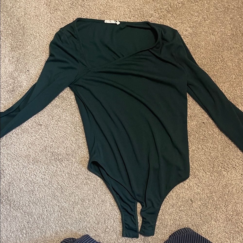 Dark Green Long Sleeve Bodysuit